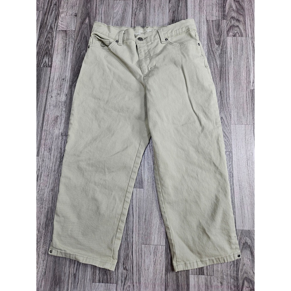 Gloria Vanderbilt Amanda Capri Pants Womens 6 Sea Green Slimming Effect